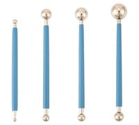 SOFPLATE 4Pcs Clay Ball Tools Polymer Clay Tool Set Plastic Mixed Size Dotting Pottery Craft Metal Double Ended Ball Embossing Stylus for Adults Carving Drawing Molding Modeling Shaping DIY Handicraft