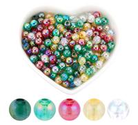 SOFPLATE 5 Colors 1000pcs 6mm Christmas Beads Ab Acrylic Beads Round Transparent Clear Red Green Plastics Spacer Bead Bulk for jewellery Making Friendship Holidat Necklace Bracelet Beading Crafting