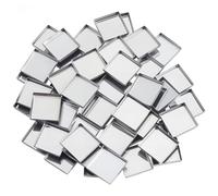 SOFPLATE 50 Pack Small Eyeshadow Pan Metal Makeup Pans 26mm Empty Square Mini Stainless Steel Silver Palette Blank Tray Cabochon Holders for Eyeshadow Blusher Cosmetics DIY Dubpackage Accessories