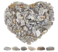 SOFPLATE 500g/1.1lb Labradorite Chips Bulk Natural Stone Chips Bulk No Holes Mini Crushed Tumbled Gemstones Chip Pieces Bulk for Crafting DIY Beaching Wedding Home Desk Decoration Craft Supplies