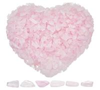 SOFPLATE 500g/1.1lb Rose Quartz Tumbled Stones Natural Stone Chips Small Pink Irregular Decorative Gemstone Beads Chips with No Holes Bulk for Home Vase Filler Bottle Planters Decor DIY Crafts