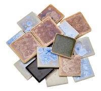 SOFPLATE 500G 2x2 Inch Square Ceramic Tiles Mixed Mosaic Tile Pieces Porcelain Colorful Assorted Art Crafts Mosaic Pieces Bulk for DIY Craft Projects Plates Flowerpots Home Bathroom Floor Decoration