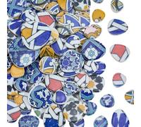 SOFPLATE 500G 4 Colors China Mosaic Pieces Porcelain Mosaic Tile Colorful Mixed Shape Irregular Chinese Pattern Ceramic Small Flatback Smooth Cabochons for Home Garden Bathroom Wall Art Crafts Decor