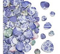 SOFPLATE 500g Broken China Mosaic Tiles Porcelain Irregular Blue and White Mosaic Pieces Bulk Ceramic Chinese Tile Pieces for DIY Craft Art Picture Frames Plates Flowerpots Vases Cups Home Decoration