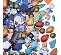 SOFPLATE 500g Ceramic Mosaic Tiles Irregular Mosaic Pieces Broken porcelain Tile China Ceramic Pieces Supplies for DIY Crafts Arts Picture Frames Plates Flowerpots Vases Cups Home Bathroom Decoration