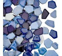 SOFPLATE 500g Irregular Ceramic Mosaic Tiles Porcelain Mosaic Pieces Broken Blue China Ceramic Tile Supplies for DIY Crafts Arts Picture Frames Plates Flowerpots Vases Cups Home Bathroom Decoration