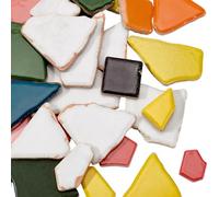 SOFPLATE 500g Porcelain Mosaic Pieces Irregular Mosaic Tiles Bulk Broken Nuggets China Ceramic Tiles Supplies for DIY Crafts Arts Picture Frames Plates Flowerpots Vases Cups Home Bathroom Decoration