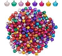 SOFPLATE 500Pcs Colorful Christmas Jingle Bells Small Bell Charm 0.35 Inch Mini Tiny Assorted Aluminum Craft Bell Charms Ornaments for Christmas Party Home Pet Bracelet Anklets Jewelry DIY Decoration