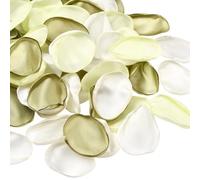 SOFPLATE 500Pcs Green Petals Faux Flower Petals Green Colorful Polyester Artificial Reusable Garden Weddings Rose Flower Confetti Bulk for Anniversary Party Dinner Table Centerpieces Romantic Decor