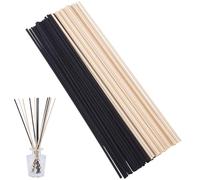 SOFPLATE 50Pcs 2 Colors 10 Inch Black Fibre Reed Diffuser Sticks Fragrance Reeds Sticks Bulk 25cm x 4mm Aroma Oil Replacement Diffuser Refill Sticks for Bedroom Home Essential Oil Aromatherapy Scent