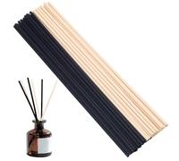 SOFPLATE 50Pcs 2 Colors 12 Inch Reed Fragrance Sticks Black Fibre Reed Diffuser Sticks Bulk 30cm x 4mm Aroma Oil Replacement Diffuser Refill Sticks for Bedroom Home Essential Oil Aromatherapy Scent