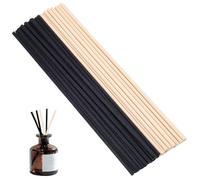 SOFPLATE 50Pcs 2 Colors 7 Inch Diffuser Reeds Sticks Thick Black Fibre Reed Diffuser Sticks Bulk 18cm x 4mm Oil Replacement Diffuser Refill Sticks for Bedroom Home Essential Oil Aromatherapy Scent