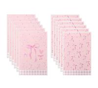 SOFPLATE 50Pcs 9.8 x 6.5 Inch Bow Treat Bags Pink Coquette Goodie Bags with Hole Aesthetic Bowknot Rectangle Plastic Small Wrapping Present Pouches for Cookies Soap Candy Party Favors Gifts Packaging