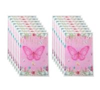 SOFPLATE 50Pcs 9.8 x 6.5 Inch Butterfly Treat Bags Pink Goodie Bags Colorful Rectangle Paper Handle Aesthetic Small Wrap Present Pouches Accessories for Cookies Soap Candy Party Favor Gift Packaging
