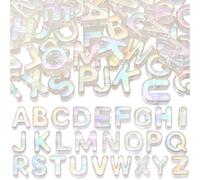 SOFPLATE 52Pcs A to Z Large Acrylic Letter Beads Rainbow Alphabet Bead with Large Hole Iridescent Opaque Clear AB Initial Alphabet Shaped Loose Spacer for Jewellery Making Keychains Charm Phone Chains