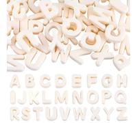 SOFPLATE 52Pcs A to Z Large Letter Beads White Alphabet Shaped Beads with Large Hole Acrylic Opaque 26 Capital Letters Chunky Initial Alphabet Loose Spacer for Jewelry Making Keychains Phone Chains