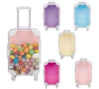 SOFPLATE 5Pcs 5 Colors Mini Suitcase Gift Box Bulk Empty Eyelash Packaging Boxes Small Colorful Luggage Party Favor ABS Plastic False Lash Storage Organizer for Eyelash Candy Makeup Travel Tool Women