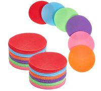 SOFPLATE 6 Colors 30Pcs Round Spot Marker Carpet Circles Fastener Colored Nylon Reusable Hook and Loop Fastener Guidepost Indoor Floor Position Sitting Spots for Bedroom Sport Training Dancer Supplies