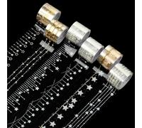 SOFPLATE 6 Rolls Star PET Tape Planner Decorative Tape 6.6 feet x 1.2in Vintage Transparent Self-Adhesive Sticker Roll for Scrapbook Junk Journal Gift Packaging Wrapping Envelopes Photo Decoration