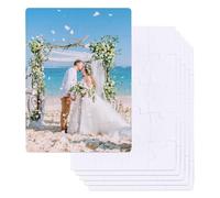 SOFPLATE 6 Sets A5 Sublimation Puzzle Blanks 5.7 x 7.8 Inches Blank Puzzle Pieces White Jigsaw Pieces Supplies for Adult Sublimation Transfer Thermal Heat Press Printing Crafts Projects 40Pcs Each Set