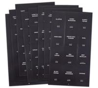 SOFPLATE 600Pcs 2 x 1.5In Black Spice Jars Labels Stickers Preprinted Waterproof Spice Bottle Stickers Rectangle Oil Resistant Labels for Kitchen Pantry Home Laundry Bathroom Organization Supplies