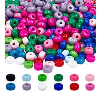 SOFPLATE 600Pcs 7 mm Lentil Beads Bulk Abacus Beads 12 Colors Pink Black Flat Round Acrylic Rondelle Disc Spacer Bead for Bracelets Beading Pens Charms Necklaces Earrings Jewelry Making DIY Crafts
