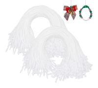 SOFPLATE 600Pcs Ornament String Hangers Halloween Ornament Hooks White Precut Ribbon Ropes Ornament String with Snap Fastener Polyester Wire for Christmas Tree Holiday Party Hanging Decorations Crafts