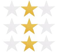SOFPLATE 60Pcs 5 Inch Glitter Star Cutouts Paper Glitter Stars Silver Single Sided Paper Cut Out Gold Stars Cardstock Confetti Ornament for Bulletin Board Classroom Wall Party Wedding Holiday Supplies