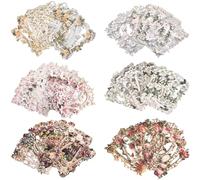 SOFPLATE 60Pcs 6 Colors Floral Paper Frames Vintage Frame Corner Stickers Colorful Hollow Flower Embossed 3D Retro Border Decorative Non Adhesive Stickers for Junk Journal Scrapbooking Art DIY Crafts