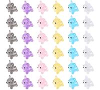 SOFPLATE 60Pcs 6 Colors Mini Luminous Resin Figures Miniature Dog Figurines Tiny Cute Colorful Glow in the Dark Ornaments Micro Resin Animals Bulk for Fairy Garden Moss Landscape DIY Crafts Decoration