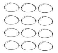 SOFPLATE 60Pcs Adjustable Cord Bracelets Adjustable Leather Cord 19cm to 27cm Black Imitation Leather Strand Choker Handicrafts String for Jewelry Making Bracelets Charms Necklaces Supplies DIY Crafts