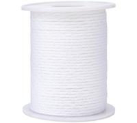 SOFPLATE 61M/200 Feet Cotton Candle Wick Roll Candle Making Wicks Long with Spool White 2mm Flat Woven Interwoven Soft Oil Lamp Lacing Core Thread Cord for DIY Candlemaking Crafts Findings Accessories