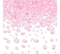 SOFPLATE 6300Pcs 5 Sizes Pink Diamond Crystal Gems Vase Filler Acrylic Rhinestone Pointed Faceted Ice Rock Table Scatter Diamonds Gemstones for Vase Fillers Table Christmas Wedding Party Decoration