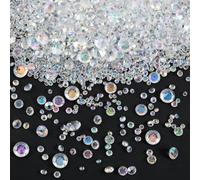 SOFPLATE 6300Pcs Table Scatter Crystals Vase Filler Beads Clear AB Color Diamonds Acrylic Crystal Confetti Rhinestones for Table Wedding Decorations Bridal Shower Decoration 3MM 4MM 6MM 8MM 10MM