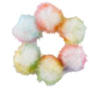 SOFPLATE 6Pcs 3.9 Inch Faux Fur Pom Poms Colorful Knit Hat Pompoms with Metal Snap Button Removable Fluffy Balls Knitting Crocheting Crafts Accessories for DIY Hats Shoes Scarves Gloves Bags Keychains