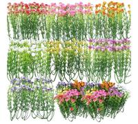 SOFPLATE 70Pcs 7 Colors Mini Artificial Flower Stems Mini Faux Flower Arrangement Colorful Plastic Realistic Breath Floral Spring Branches Bouquets for Home Party Table Centerpiece Vase DIY Decor