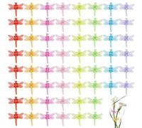 SOFPLATE 70Pcs Plant Support Clips Dragonfly Plant Clips Bulk Acrylic Plastic Colorful Transparent Cute Orchid Clasps for Orchids Flowers Vegetables Tomatoes Stems Vines Stalks Climbing Grow Upright