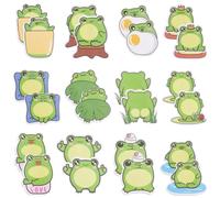 SOFPLATE 720Pcs 60 Sheets 12 Styles Frog Sticky Notes Cartoon Animal Memo Pad Paper Self Adhesive Kawaii Animals Frogs Writing Page Marker Notepads Note Pad for Office School Birthday Party Supplies