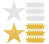 SOFPLATE 80Pcs 6 Inch Star Cutouts Paper Glitter Stars Bulk Golden Silver Double Sided Shiny Glitters Shimmer Decor Confetti Cutout for DIY Crafting Bulletin Board Classroom Party Wall Decors Supplies