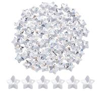 SOFPLATE 80Pcs Suncatcher Star Beads Crystal Suncatcher Charms 2 Hole Clear 14mm Faceted Chandelier Replacement Transparent Glass Prism Hanging Connectors for Sun Catcher Lamp Ornament Jewellery Craft