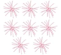 SOFPLATE 8Pcs Christmas Curly Bows Pink Gift Wrapping Bow Self Adhesive Valentines Holiday Presents Gifts Cloth Twist Tie Bows for Anniversary Decorations Wedding Party Treat Gift Bags Wine Bottles