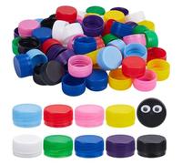 SOFPLATE 90Pcs Colorful Plastic Bottle Caps 1.2 Inch Rainbow Bottle Lids with 90pcs Black White Wiggle Googly Eyes Cabochons Colored Bottle Caps Craft Bottlecaps Top Lid for DIY Crafts Scrapbooks