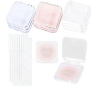 SOFPLATE 9Pcs 7.75 x 7.5cm Press on Nail Storage box Clear Pink White Nail packaging boxes with 30Pcs Double Sided Stickers 9Pcs Display Cards for Press ons Artificial False Tips Beauty Charms Women