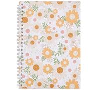 SOFPLATE A5 Floral Notebook Blank Spiral Notebook 8.3x6in Flower Spring Daisy No Line Loose Leaf Plain Wirebound Plastic Cover Unlined Journals for Sticker Collecting Holder Keeper Accessories Labels