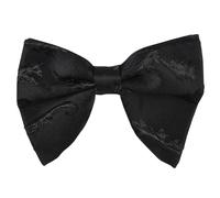 SOFPLATE Black Silk Bow Ties Oversized Black Bow Ties Pre Tied Clip Adjustable One Size Fits All Soft Smooth Plain Style Satin Wedding Bowtie for Tuxedo Banquets Formal Wear Vest Party Graduation