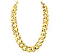 SOFPLATE Chunky Gold Chain Necklace 80cm Plastic Hip Hop Punk Rapper Chain Cuban Chain Necklace Fancy Dress Costume Jewellery Big Thick 80s 90s Party Costume Accessory for Men Women Music Outfit