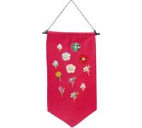 SOFPLATE Wall Hanging Brooch Display Pins Storage Case Canvas Brooch Collections Enamel Pins Badge Display Banner Storage Holder Earrings Necklace Organizer for Badges Buttons Patches Red 15x9.7 Inch