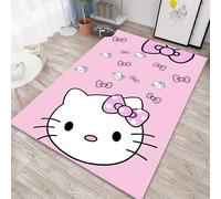 SOFPRO Pink Washable Runner Rug 2' 8" x 5' 3" Cute Cartoon Kitten Face Pattern Non-Slip Area Rugs Kawaii Carpet Home Decor Carpet for Living Room Bedroom Entryway Rug