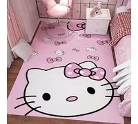 SOFPRO Pink Washable Runner Rug 2' x 5' 3" Cute Cartoon Kitten Face Pattern Non-Slip Area Rugs Kawaii Carpet Home Decor Carpet for Living Room Bedroom Entryway Rug