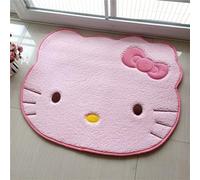 SOFPRO Super Soft Long-Haired Kawaii Rug for Bedroom, Cute Kitten Face Pattern, Luxury Long-Haired Rug, Absorbent and Non-Slip